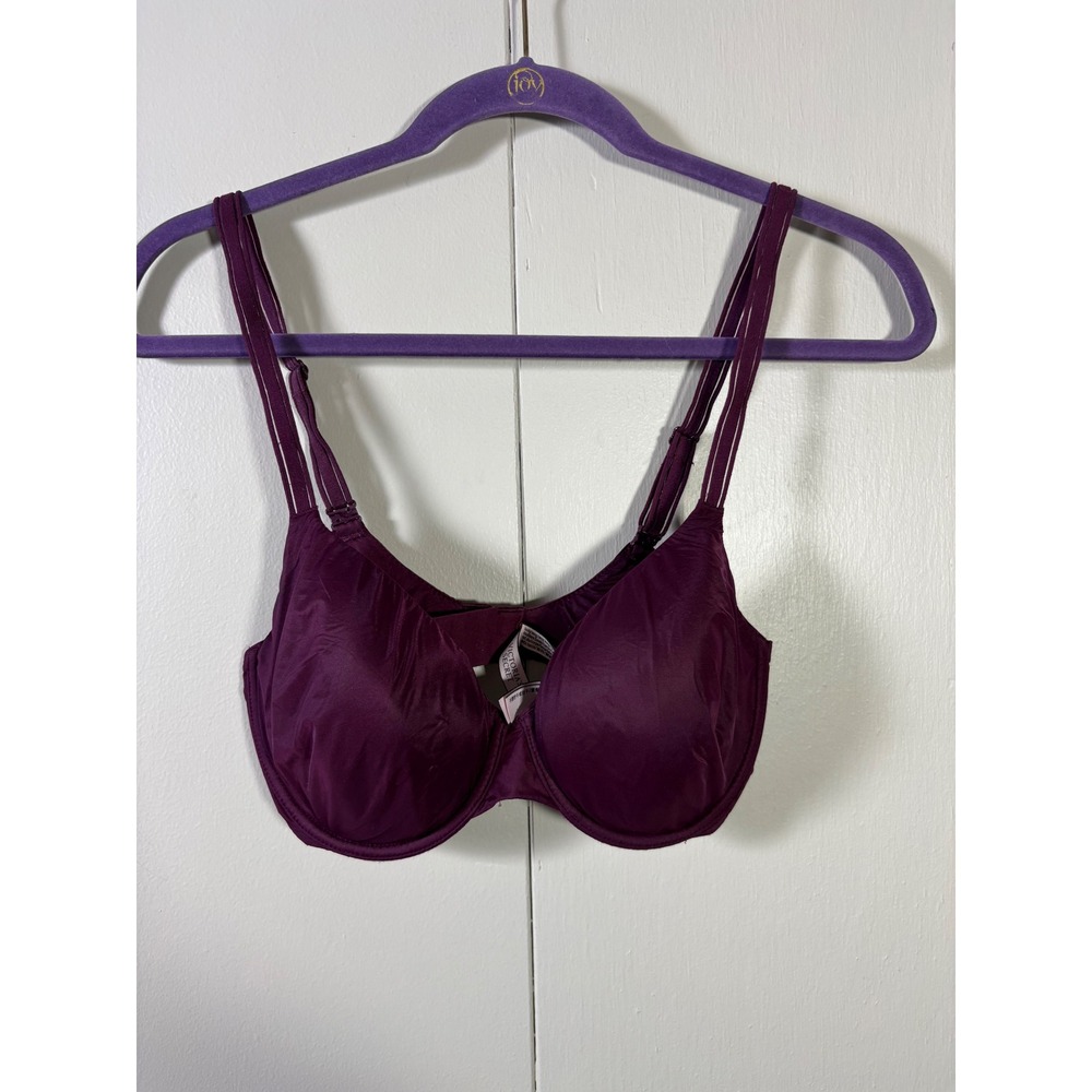 Victoria's Secret Lined Perfect Coverage Bra Plum Purple 32DD